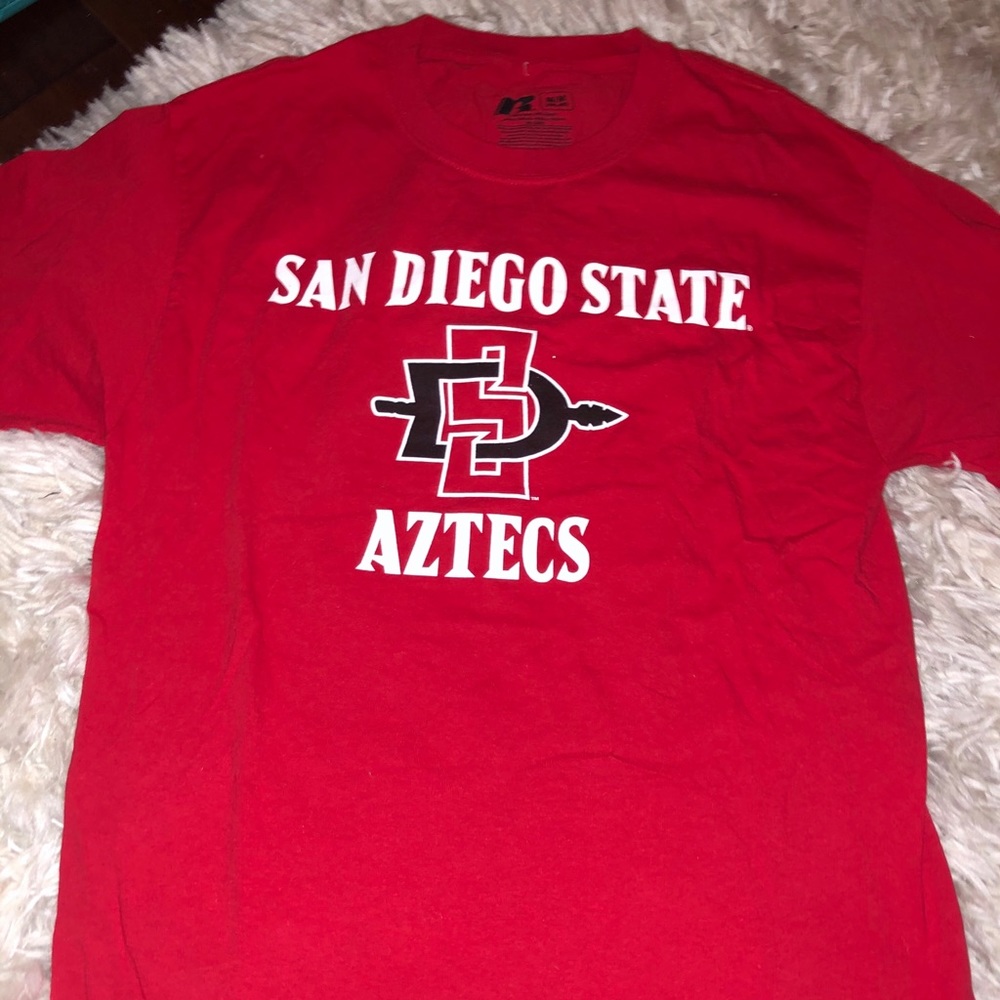 Red SDSU San Diego state tee shirt